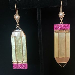 Betsey Johnson pencil earrings. NWOT.